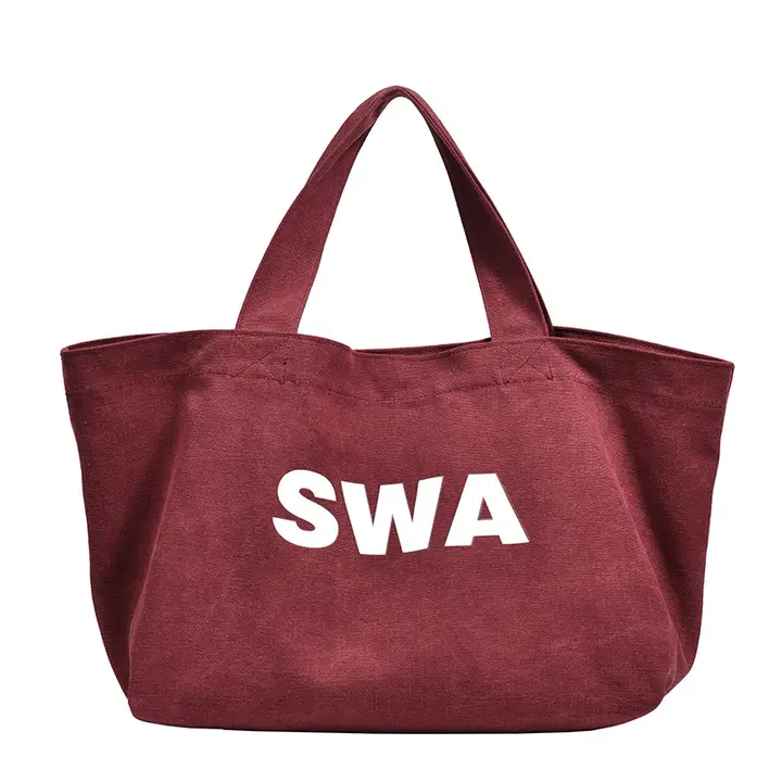 2025 Summer New Canvas Tote Bag Large Capacity Bag with X-shaped Reinforced Straps