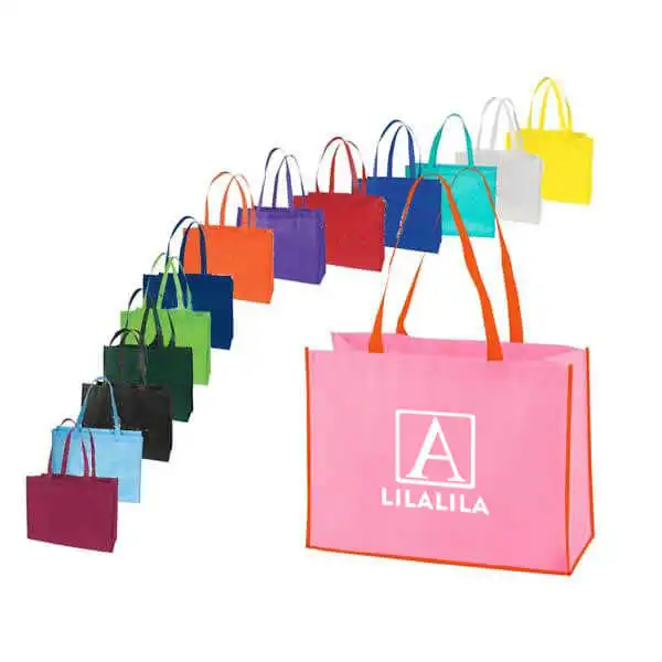 Factory Price Heavy Duty Wholesale Carrying Packaging Foldable Long Handle Non Woven Shopping Tote Bag