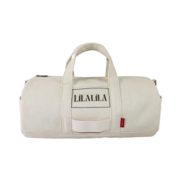 Custom Beige Embroidered Travel Bag For Sports Gym&Travel