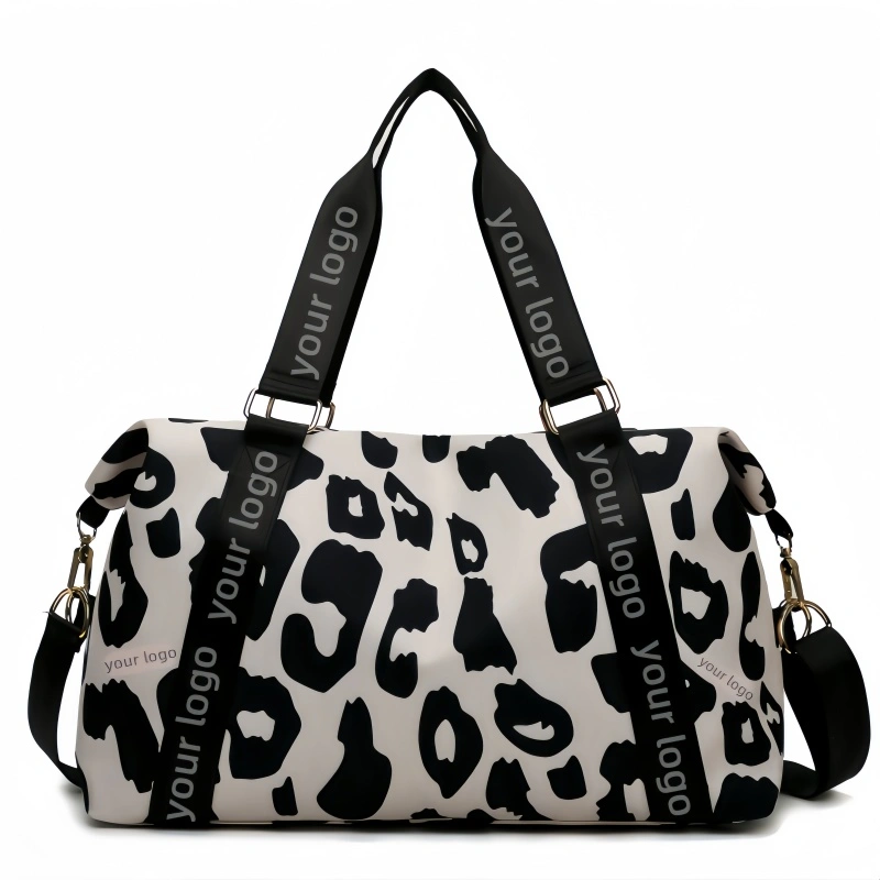 Fashion Dairy Cow Stripe Travel Bag with Custom Printed logo